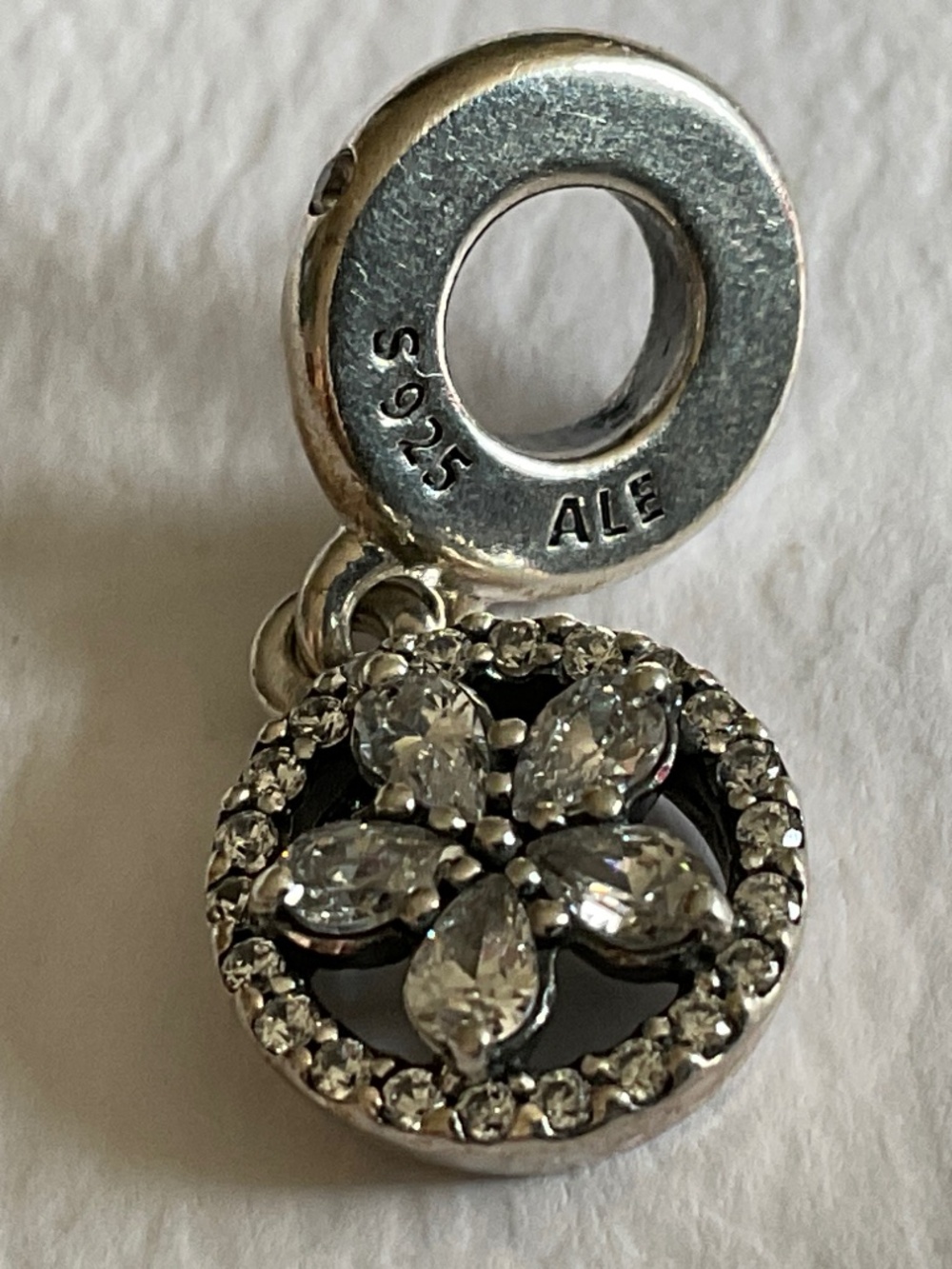 Pandora dangle flower charm with clear stones - Picture 4 of 5